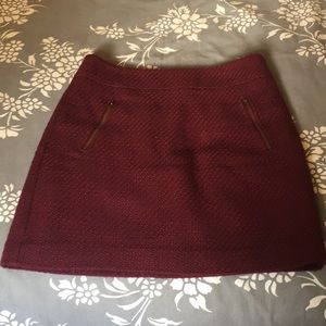 LOFT Maroon Tweed Skirt Sz 2